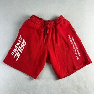 Midnight Studios AWGE Services Inc Rave Red Sweat Shorts Mens Graphic Streetwear